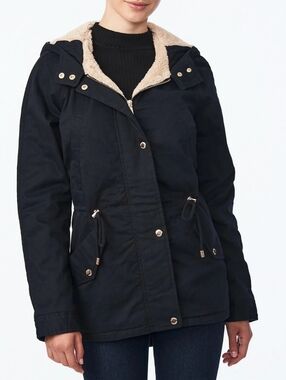 Collection B Black Hooded Utility/Anorak  Black Jacket